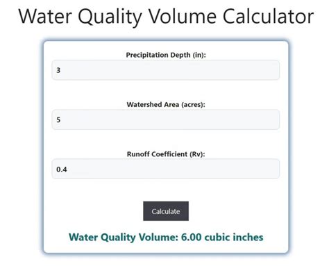 calculating water quality volume for paved areas